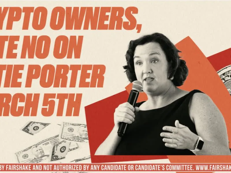 Krypto-politische Operation zielt darauf ab, Kaliforniens Katie Porter zu treffen, indem ihre Basis untergraben wird.